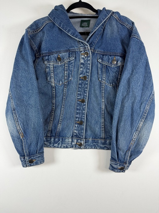 Wild Fable Women's Oversized Hooded Denim Jacket - Medium Wash XS: Midweight - Picture 5 of 11